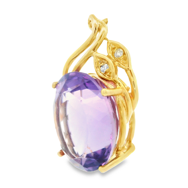 Oval Amethyst Drop Pendant Image 2 Monarch Jewelry Winter Park, FL