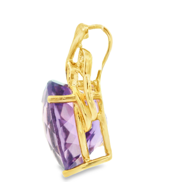 Oval Amethyst Drop Pendant Image 3 Monarch Jewelry Winter Park, FL