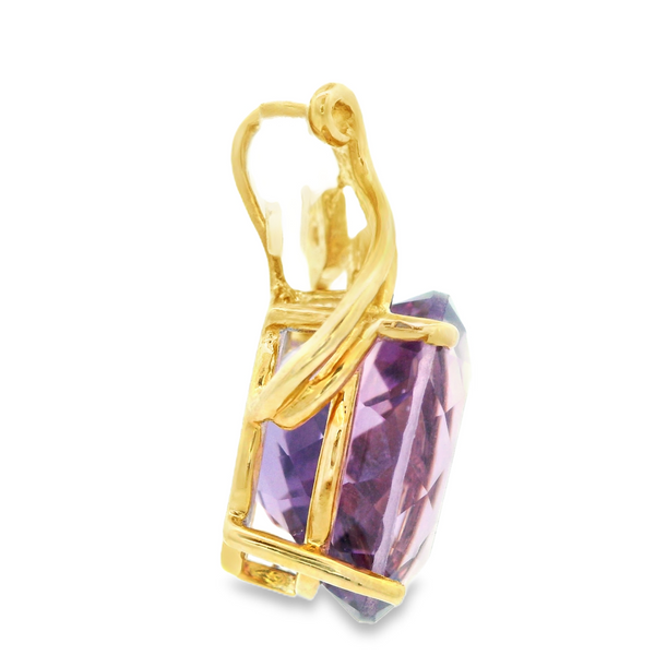 Oval Amethyst Drop Pendant Image 4 Monarch Jewelry Winter Park, FL