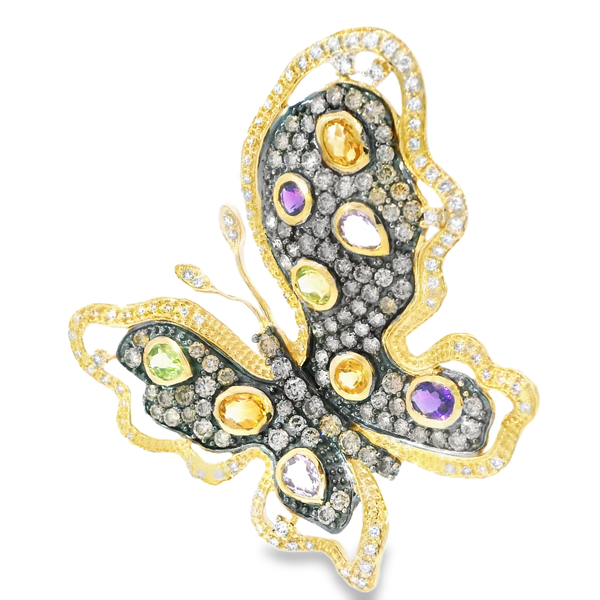 Le Vian Butterfly Colored Stone Pendant Image 2 Monarch Jewelry Winter Park, FL