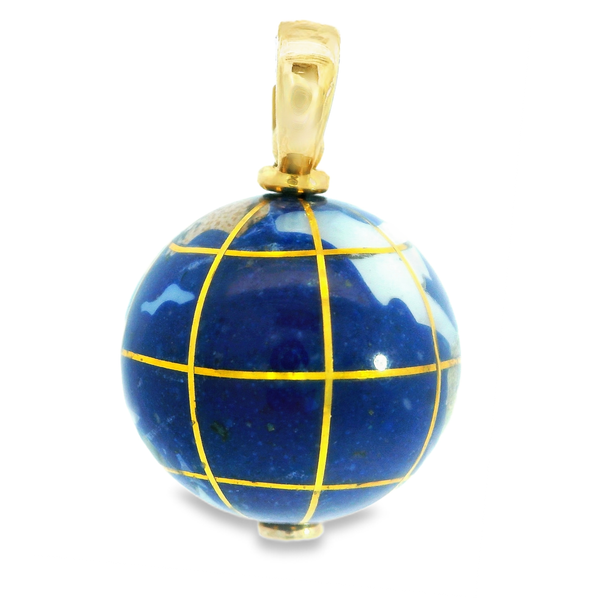 14K Yellow Gold Enameled Globe Pendant Image 3 Monarch Jewelry Winter Park, FL