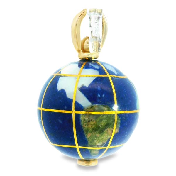 14K Yellow Gold Enameled Globe Pendant Image 4 Monarch Jewelry Winter Park, FL