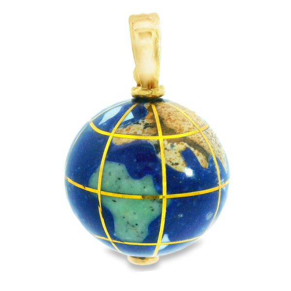 14K Yellow Gold Enameled Globe Pendant Monarch Jewelry Winter Park, FL