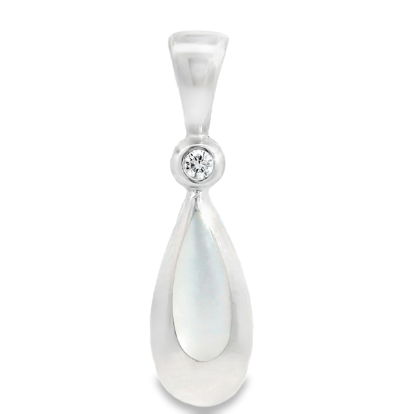 14K White Gold Mother of Pearl Pendant Monarch Jewelry Winter Park, FL
