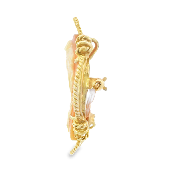 14K Yellow Gold Retro Lady Pendant with Pin Image 3 Monarch Jewelry Winter Park, FL