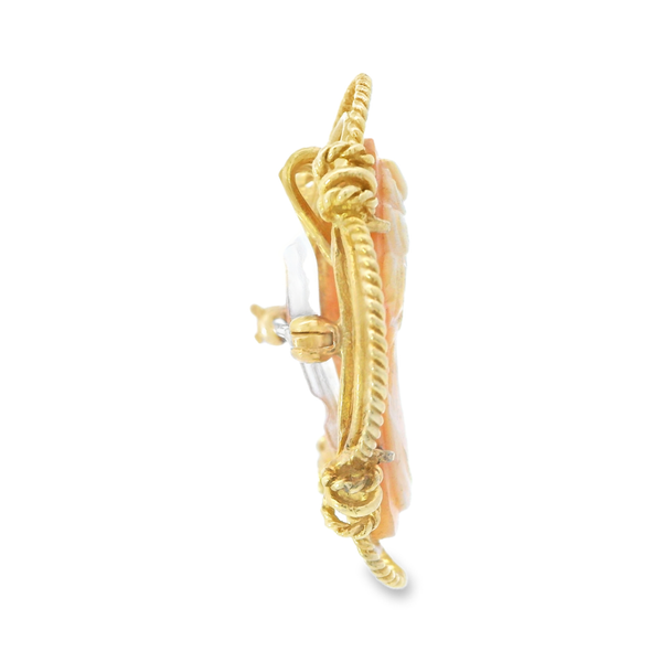 14K Yellow Gold Retro Lady Pendant with Pin Image 4 Monarch Jewelry Winter Park, FL