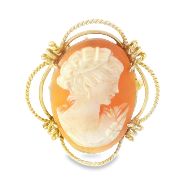 14K Yellow Gold Retro Lady Pendant with Pin Monarch Jewelry Winter Park, FL