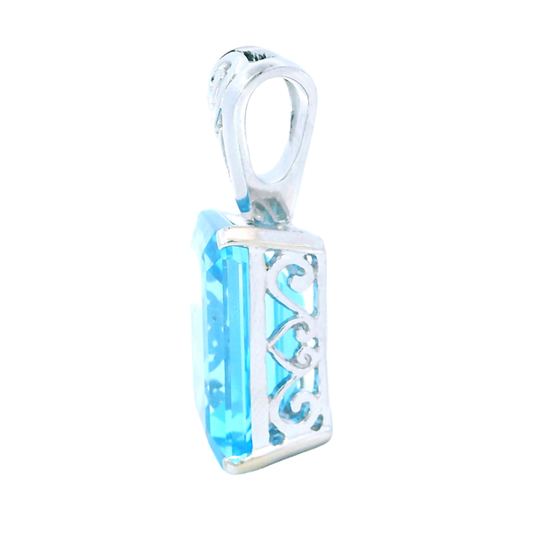 14K White Gold Sky Blue Topaz Pendant Image 3 Monarch Jewelry Winter Park, FL