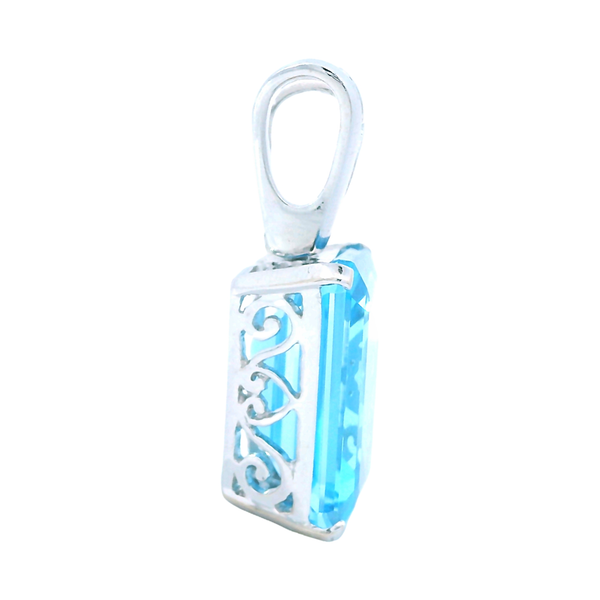 14K White Gold Sky Blue Topaz Pendant Image 4 Monarch Jewelry Winter Park, FL