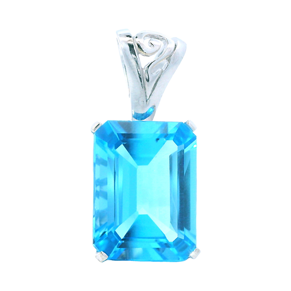 14K White Gold Sky Blue Topaz Pendant Monarch Jewelry Winter Park, FL