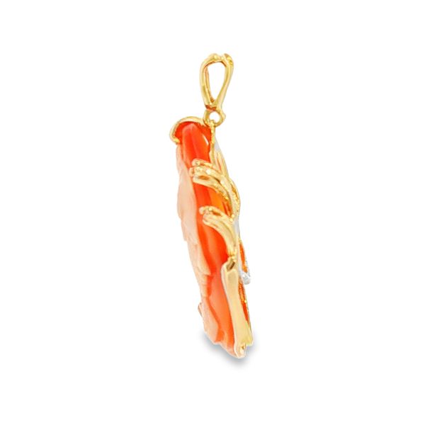 14K Yellow Gold Lady Cameo Pendant with Diamonds Image 2 Monarch Jewelry Winter Park, FL