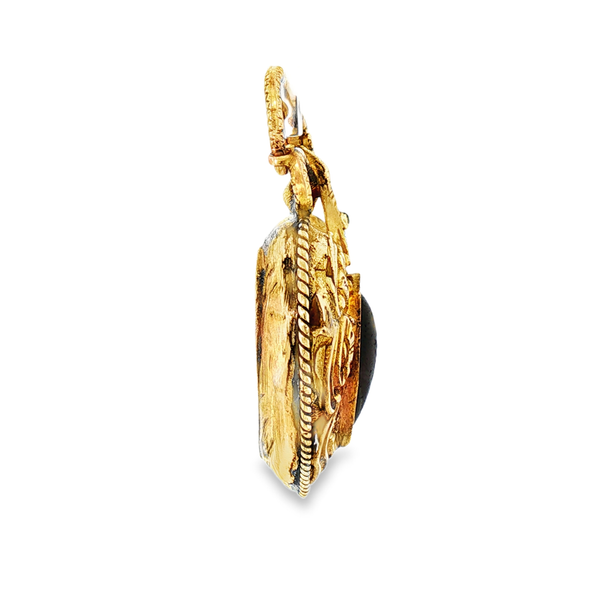 10K Yellow Gold Victorian Heart Pendant with Garnet Image 3 Monarch Jewelry Winter Park, FL