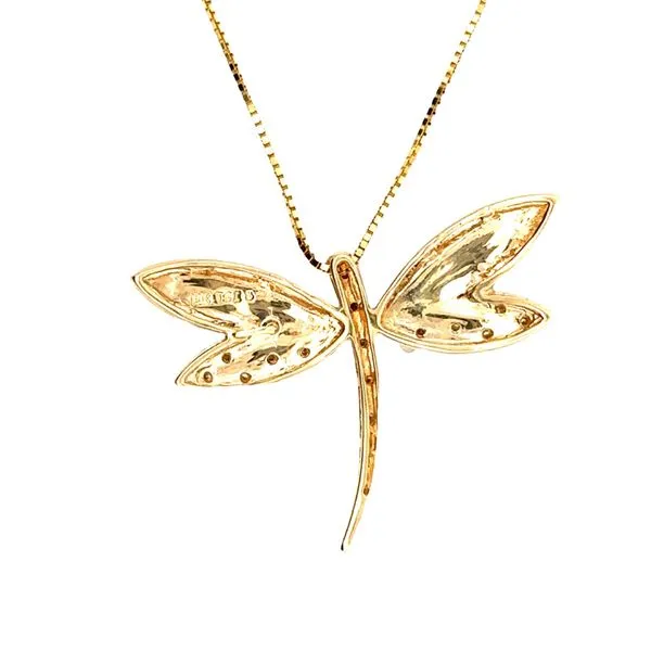 14KY Dragonfly with 0.07ct round diamonds and created Opal inlay 235-00357 Image 2 Monarch Jewelry Winter Park, FL
