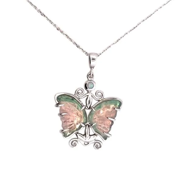 14KW Bicolor Tourmaline Butterfly Pendant 235-00361 Image 3 Monarch Jewelry Winter Park, FL