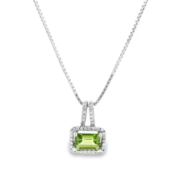 14KW  Peridot and Diamond Necklace 235-00366 Image 2 Monarch Jewelry Winter Park, FL