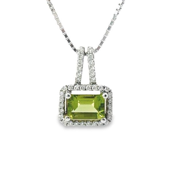 14KW  Peridot and Diamond Necklace 235-00366 Monarch Jewelry Winter Park, FL
