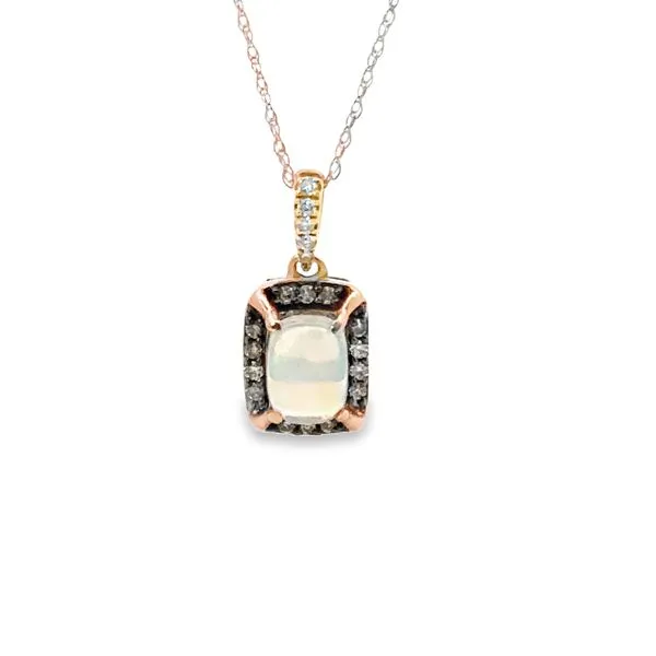 14K Rose Gold Opal and Diamond Necklace Image 4 Monarch Jewelry Winter Park, FL