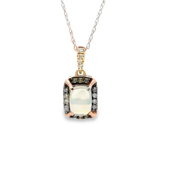14K Rose Gold Opal and Diamond Necklace Monarch Jewelry Winter Park, FL