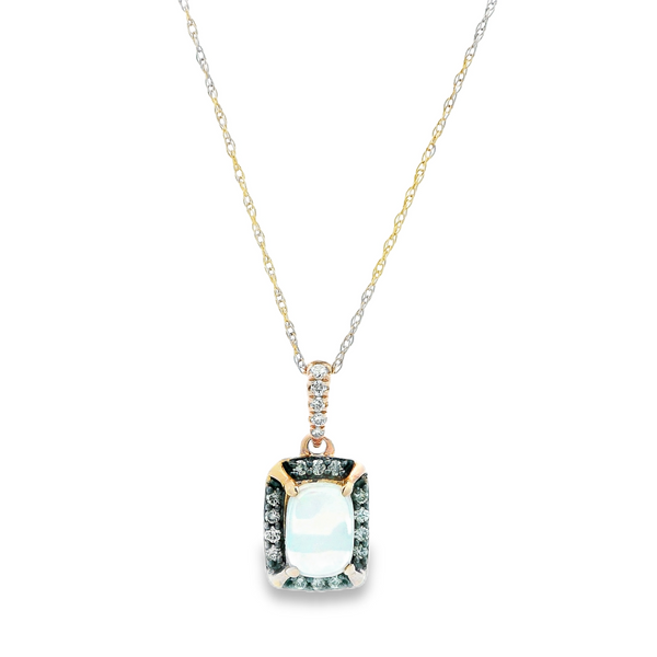 14K Rose Gold Opal and Diamond Necklace Monarch Jewelry Winter Park, FL