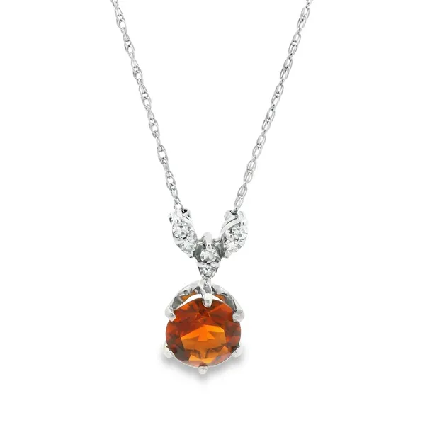 14K White Gold Citrine Drop Necklace Image 2 Monarch Jewelry Winter Park, FL