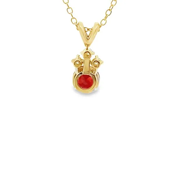 14K Yellow Gold Garnet Pendant with Diamonds Image 3 Monarch Jewelry Winter Park, FL