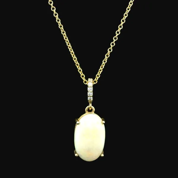 Australian Opal Oval Pendant Necklace Image 2 Monarch Jewelry Winter Park, FL