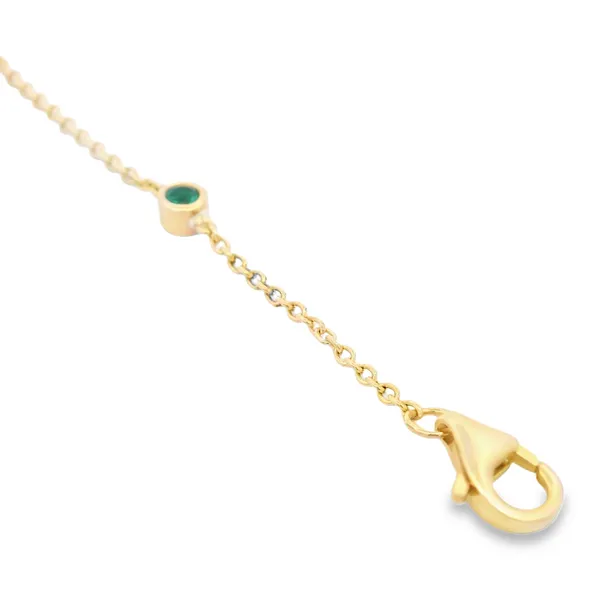 14K Yellow Gold Emerald Station Necklace Image 2 Monarch Jewelry Winter Park, FL