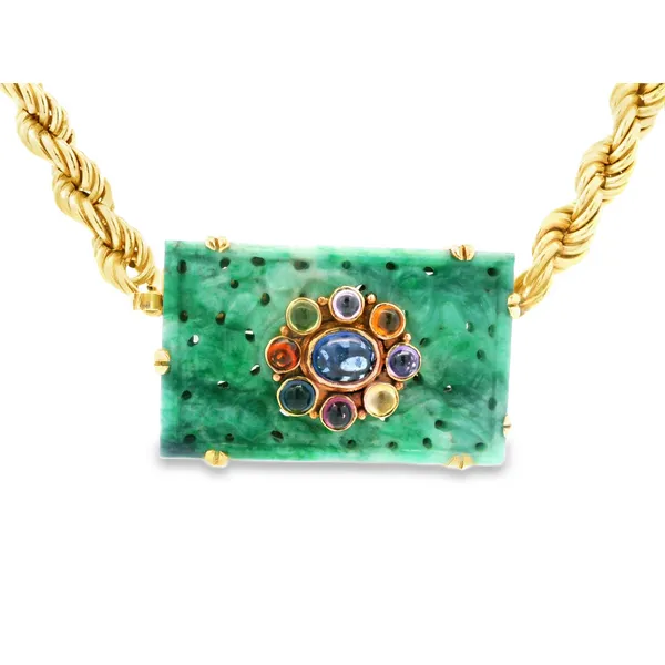 Jade and Gemstone Flower Pendant Necklace Monarch Jewelry Winter Park, FL
