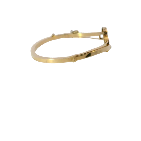 Yellow Gold Sapphire & Pearl Victorian Bracelet Image 4 Monarch Jewelry Winter Park, FL