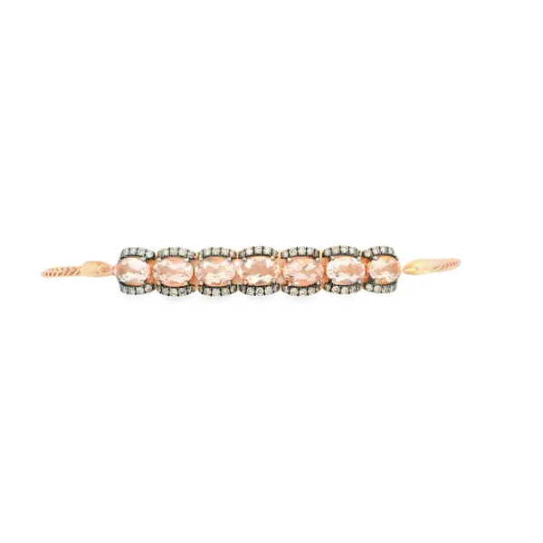 14Karat Rose Gold Morganite and Diamond Bracelet Image 3 Monarch Jewelry Winter Park, FL