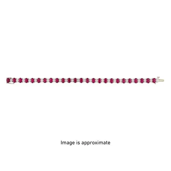18K White Gold Ruby and Diamond Tennis Bracelet Image 5 Monarch Jewelry Winter Park, FL