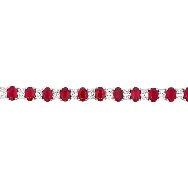 18K White Gold Ruby and Diamond Tennis Bracelet Monarch Jewelry Winter Park, FL