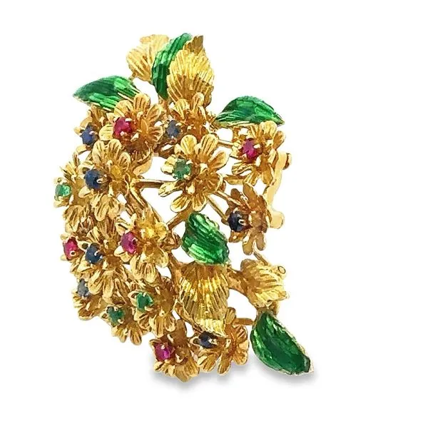 18KY 1960's Flower Brooch 250-00066 Image 2 Monarch Jewelry Winter Park, FL