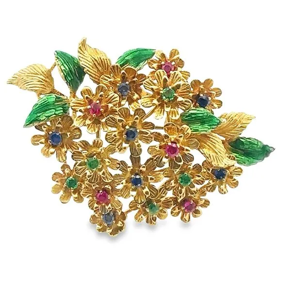 18KY 1960's Flower Brooch 250-00066 Monarch Jewelry Winter Park, FL
