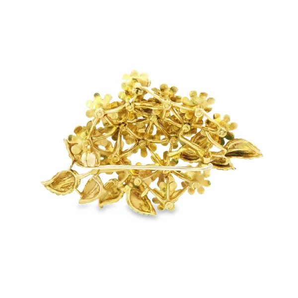 Contemporary Enamel Flower Pin in 18K Yellow Gold Image 4 Monarch Jewelry Winter Park, FL
