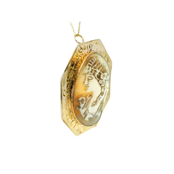 14Karat Yellow Gold Victorian Carved Brooch Pendant Image 4 Monarch Jewelry Winter Park, FL