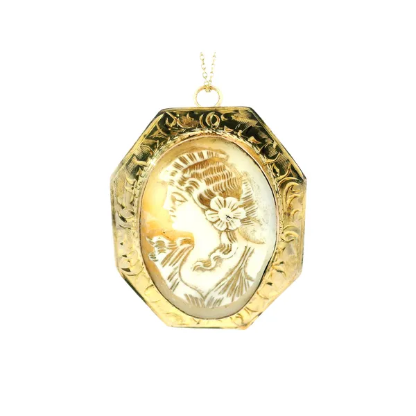 14Karat Yellow Gold Victorian Carved Brooch Pendant Monarch Jewelry Winter Park, FL