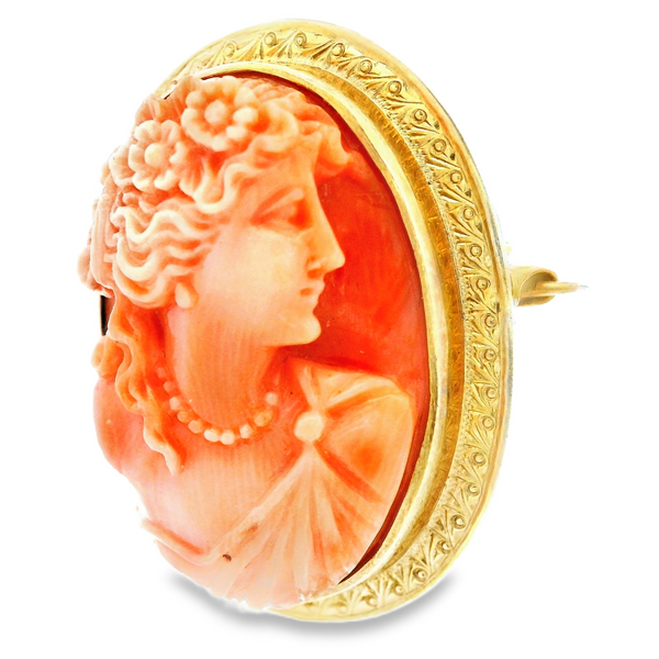 Vintage 14K Yellow Gold Cameo Pin and Pendant Combination Image 2 Monarch Jewelry Winter Park, FL