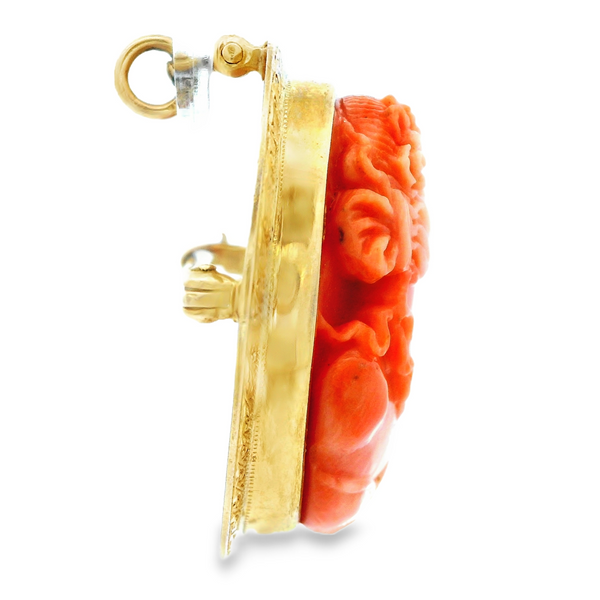 Vintage 14K Yellow Gold Cameo Pin and Pendant Combination Image 4 Monarch Jewelry Winter Park, FL