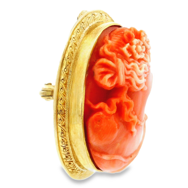 Vintage 14K Yellow Gold Cameo Pin and Pendant Combination Image 5 Monarch Jewelry Winter Park, FL