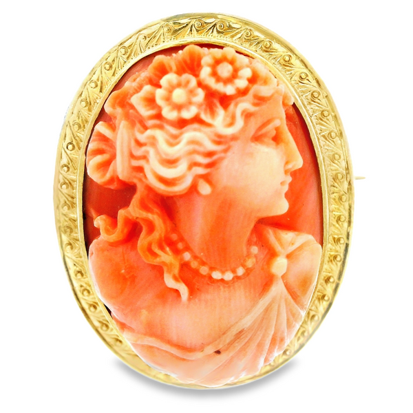 Vintage 14K Yellow Gold Cameo Pin and Pendant Combination Monarch Jewelry Winter Park, FL