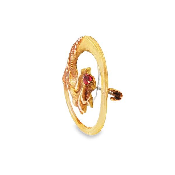 Art Nouveau Spinel Dragon Pin Image 2 Monarch Jewelry Winter Park, FL