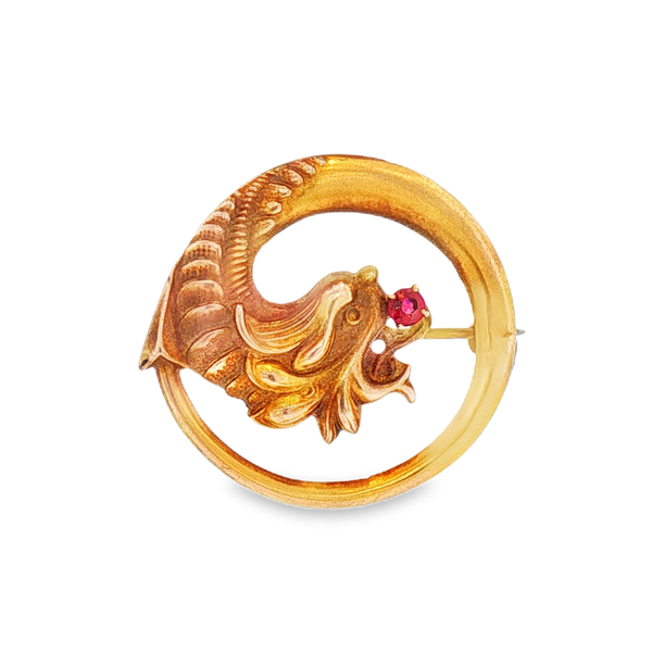 Art Nouveau Spinel Dragon Pin Monarch Jewelry Winter Park, FL