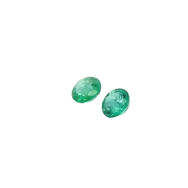 Pair of Natural Emerald Loose Gemstones - Round Shape 1.11ctw Image 2 Monarch Jewelry Winter Park, FL