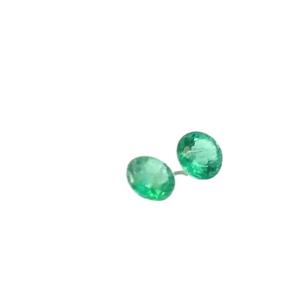 Pair of Natural Emerald Loose Gemstones - Round Shape 1.11ctw Image 3 Monarch Jewelry Winter Park, FL
