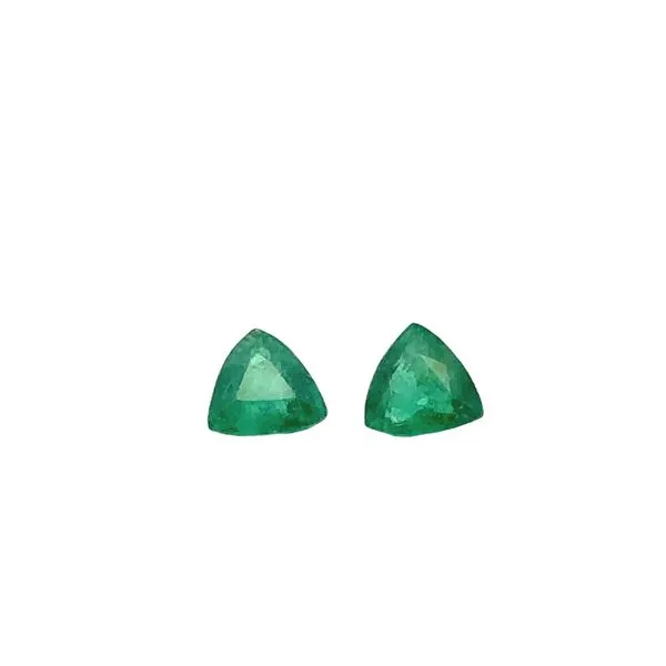 Pair of Matched Trillion Shape Natural Emeralds 0.52ct each, 1.04ctw 297-00003 Monarch Jewelry Winter Park, FL