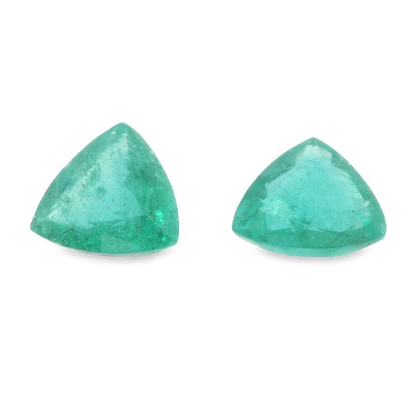 Matched Pair of Trillion Shape Natural Emeralds 1.3ctw 297-00004 Monarch Jewelry Winter Park, FL