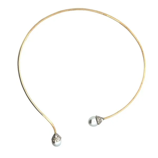 14Karat Pearl and Diamond Neck Cuff 325-00207 Image 3 Monarch Jewelry Winter Park, FL