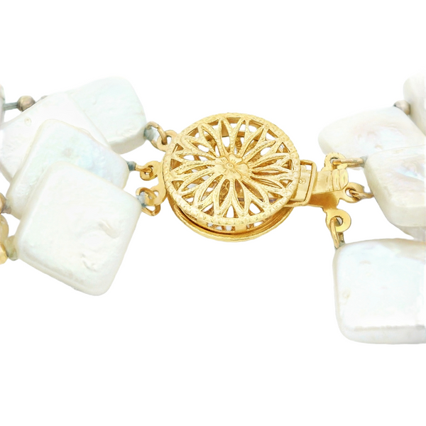 14K Yellow Gold Multi Strand Pearl Necklace Image 3 Monarch Jewelry Winter Park, FL