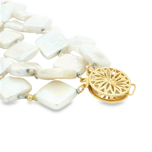 14K Yellow Gold Multi Strand Pearl Necklace Image 4 Monarch Jewelry Winter Park, FL